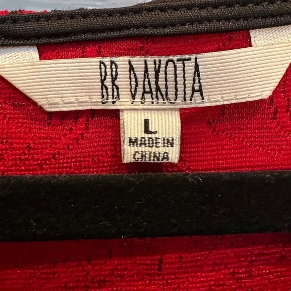 BB Dakota Red & Black Damask Tapestry Jaquard Whimsigoth Quilted Dress Size L - Picture 7 of 10